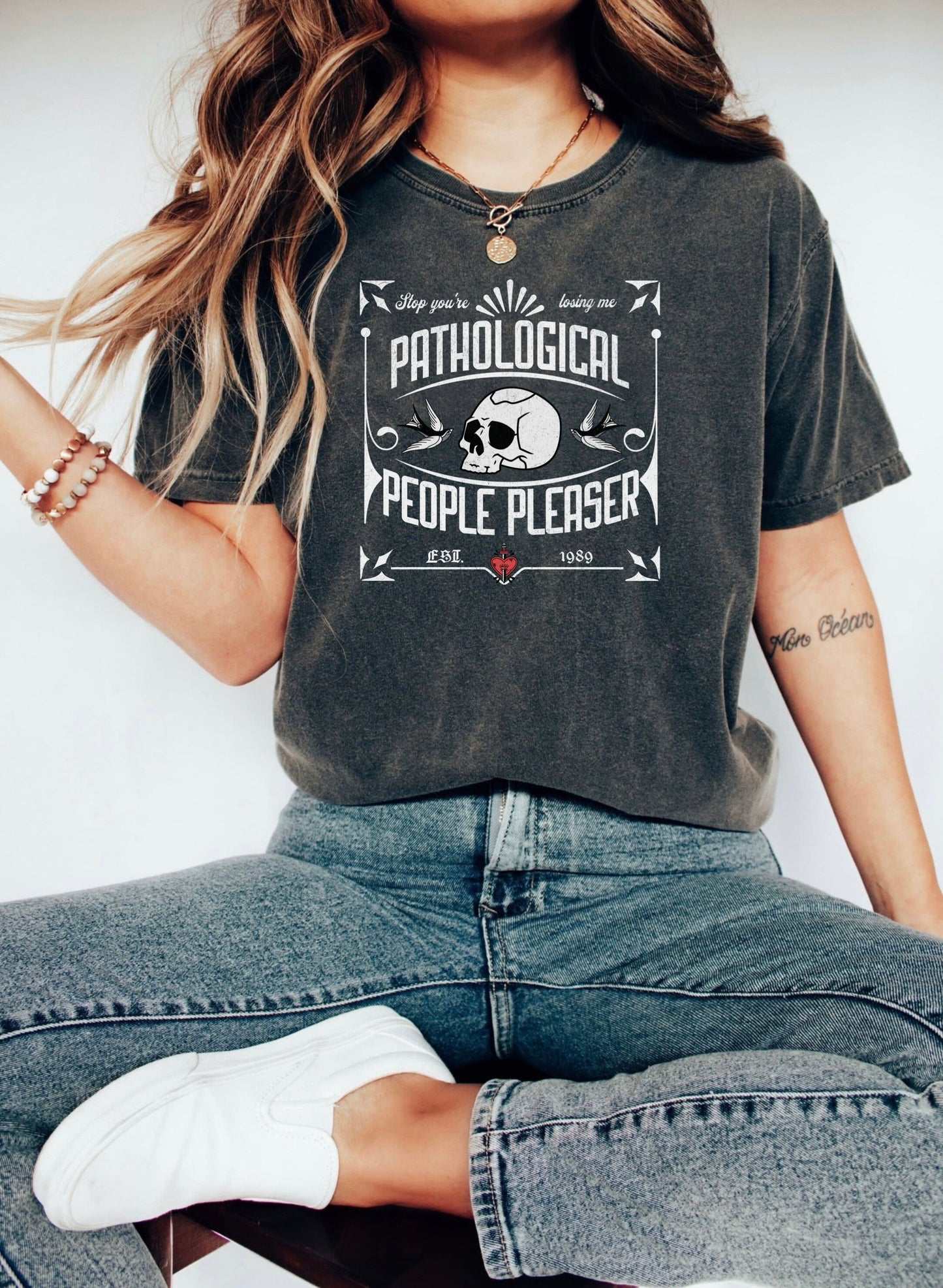 Skull Pathological People Pleaser Comfort Colors Tee