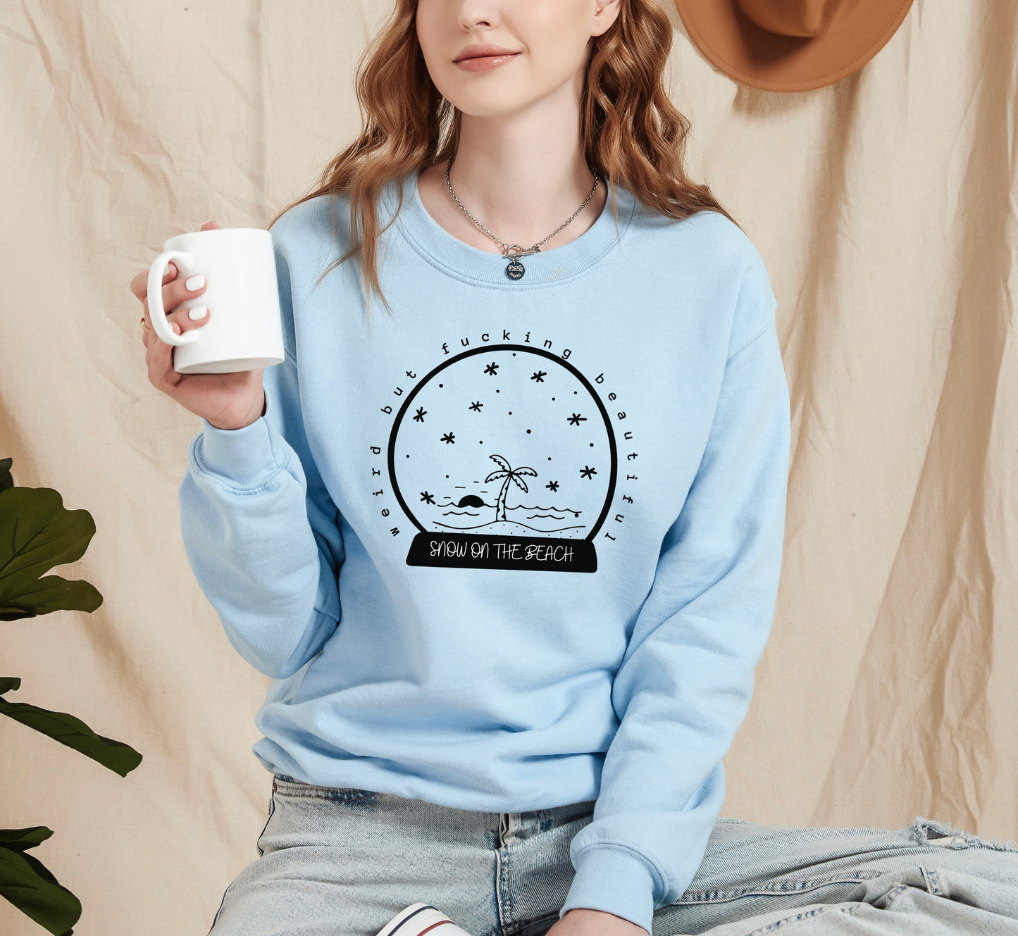 Snow On The Beach Globe Crewneck