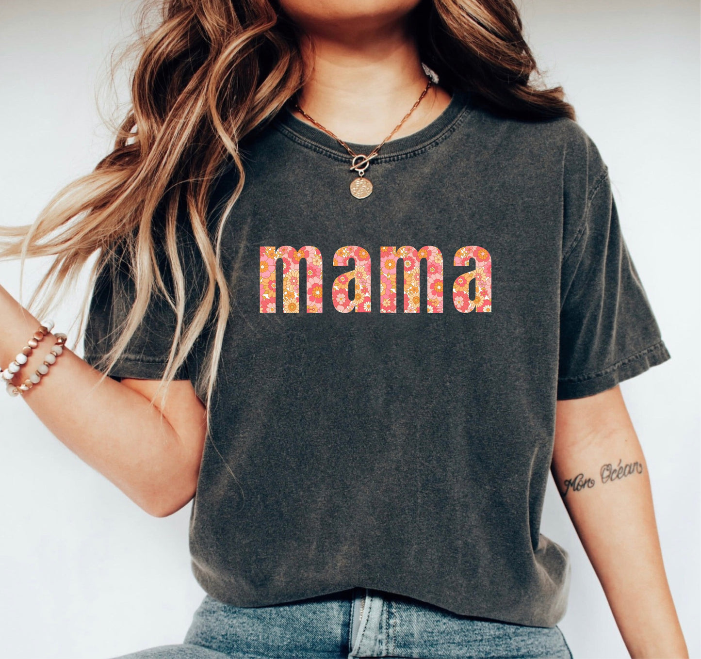 Floral Burst Mama Comfort Colors Tee