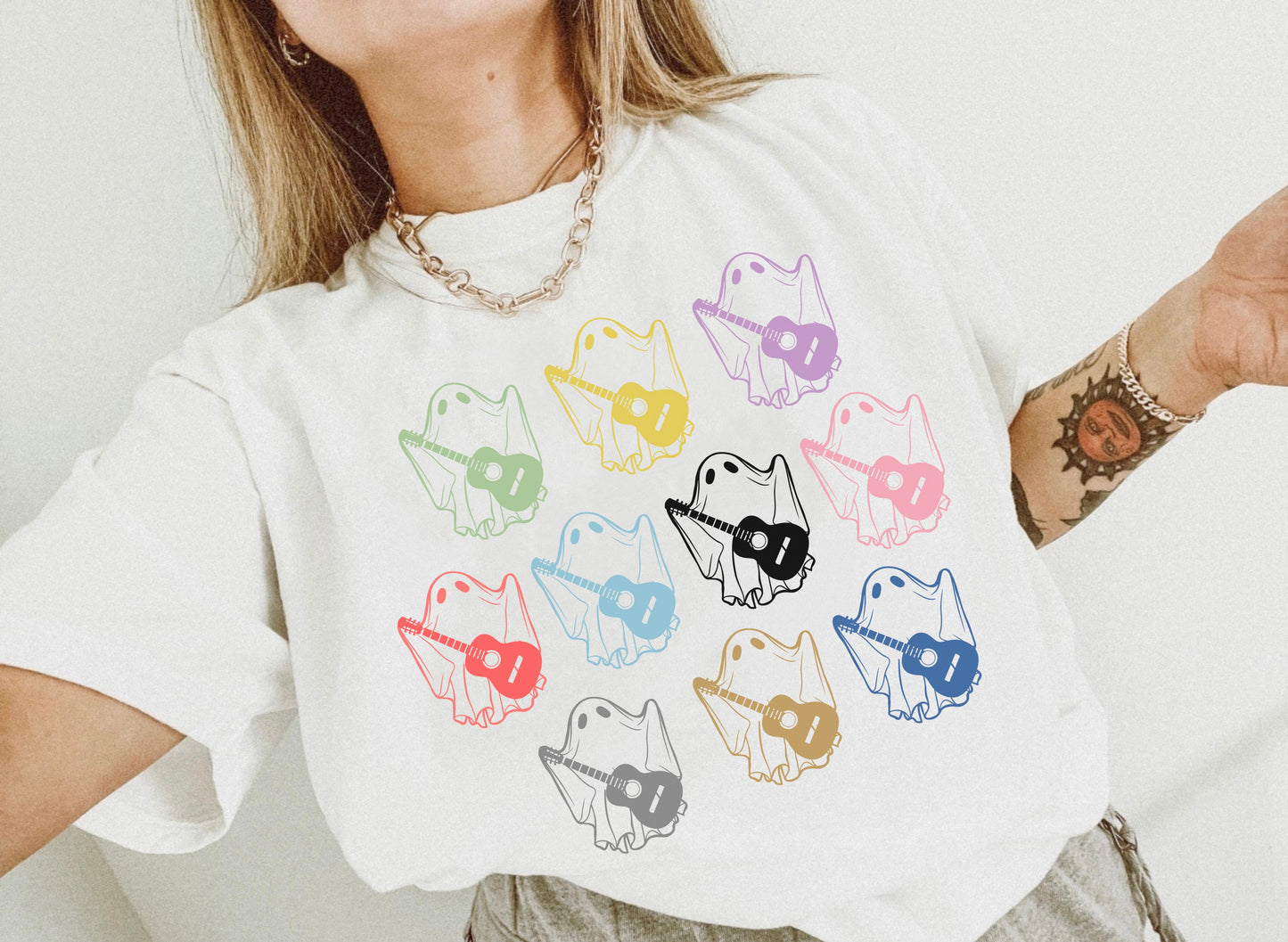 Retro Ghost Eras Comfort Colors Tee