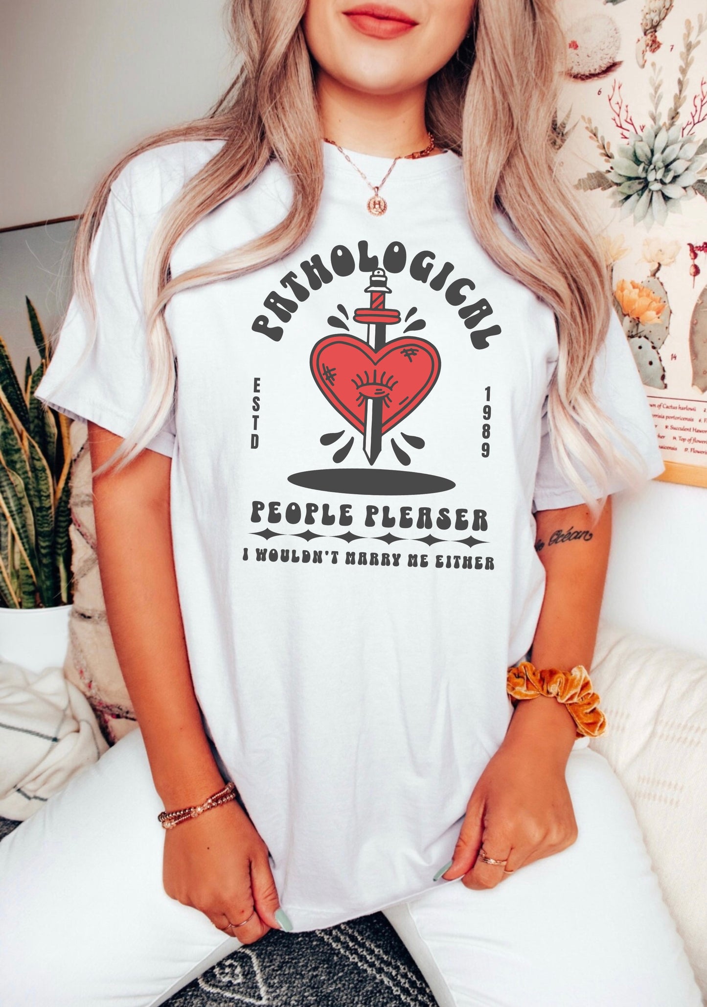 Heart Pathological People Pleaser Comfort Colors Tee