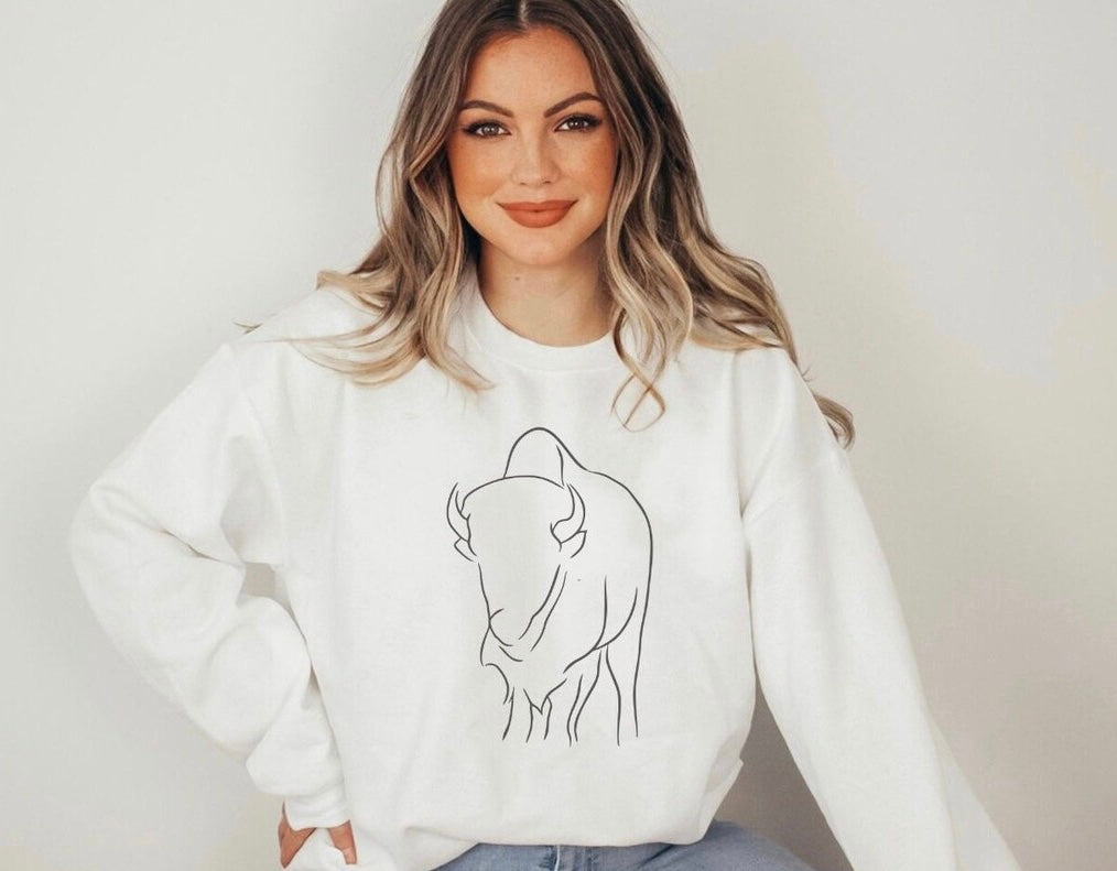 Minimalistic Bison Crewneck