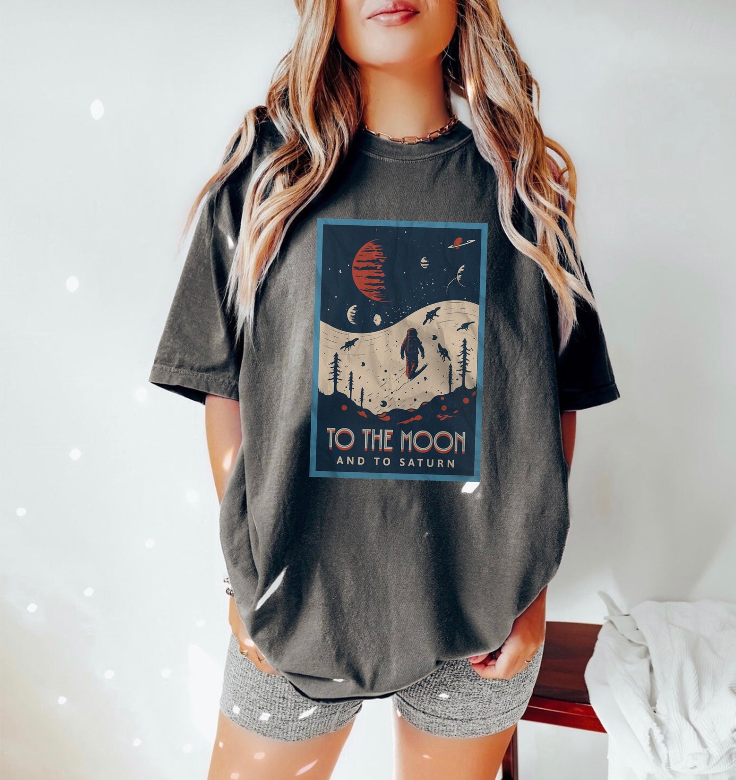 To The Moon And To Saturn Comfort Colors Tee