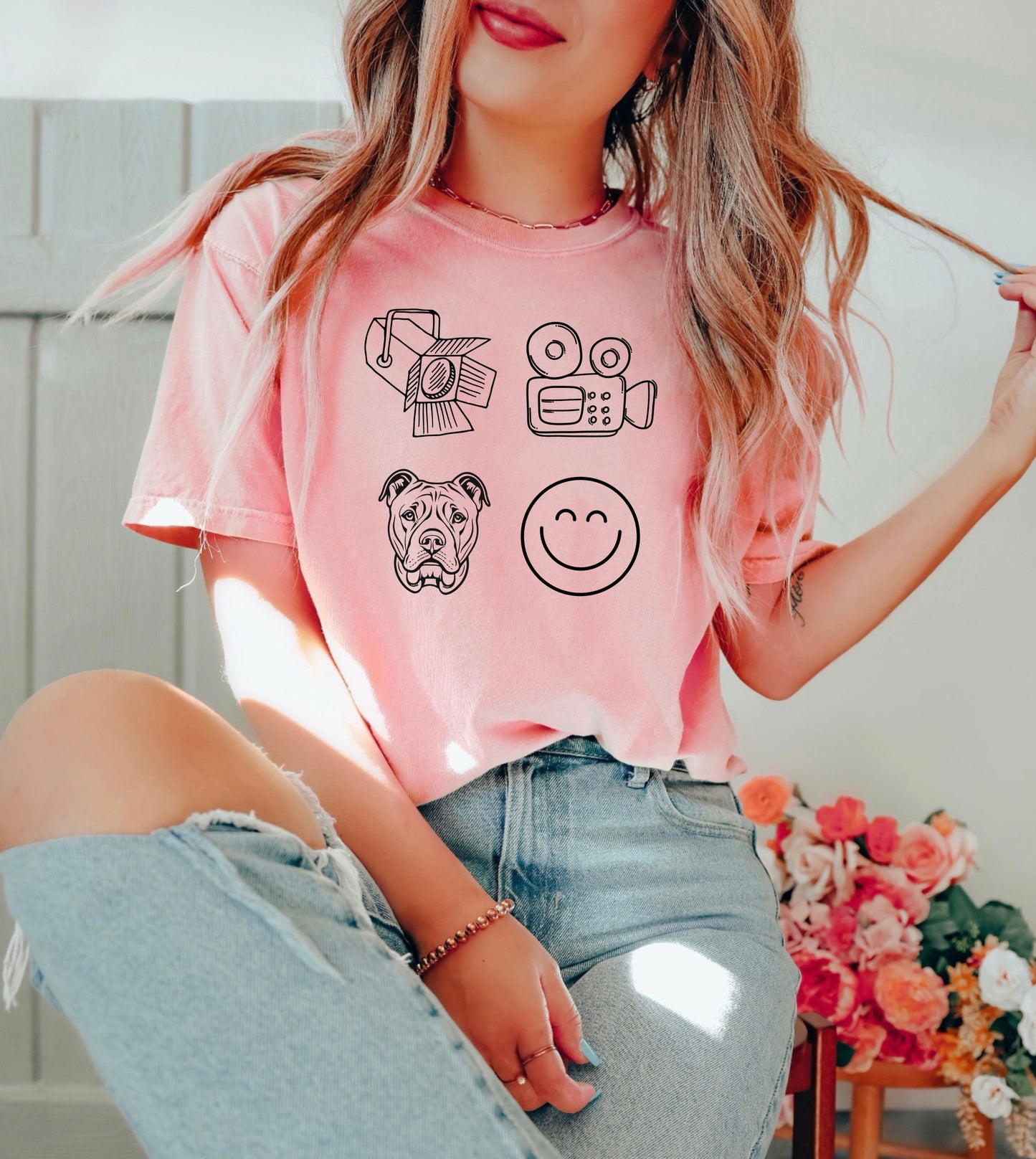 Lights Camera Bitch Smile Comfort Colors Shirt