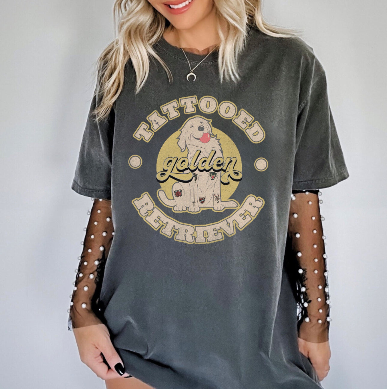 Tattooed Golden Retriever Comfort Colors tee