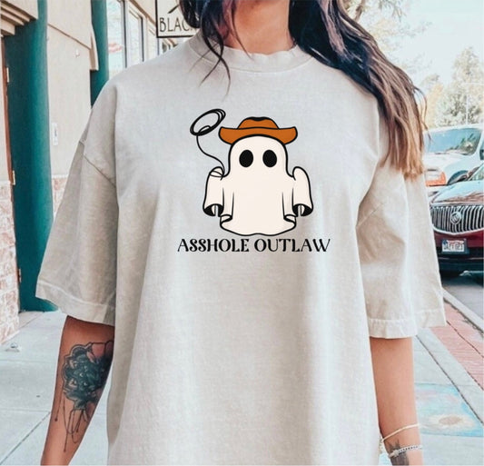Retro Ghost Asshole Outlaw Comfort Colors Tee