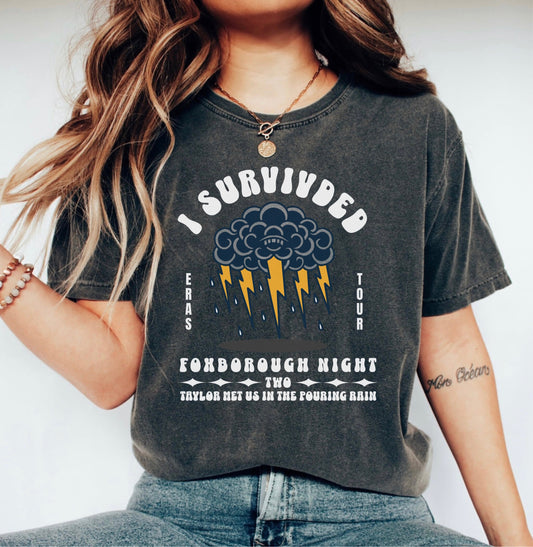I Survived Foxborough Night 2 Comfort Colors Tee
