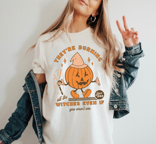They're Burning All the Witches Comfort Colors Tee